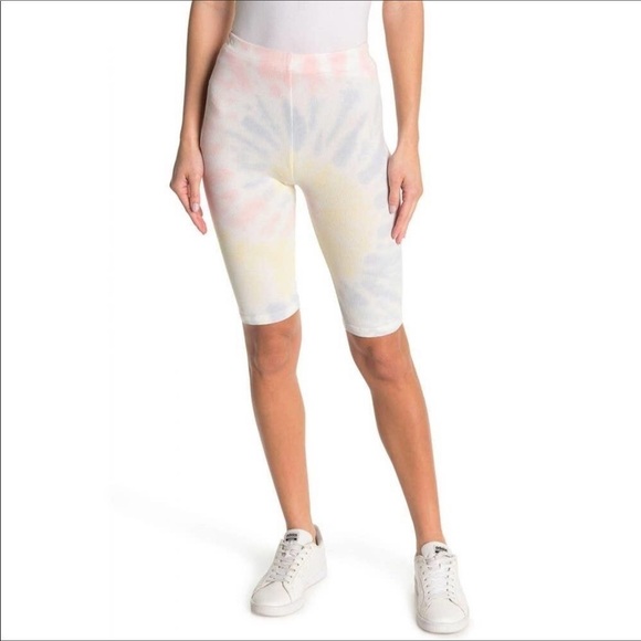 NWT Elodie Ribbed Tie Die High Waist Pull On Bike Shorts Size XS - Picture 1 of 3